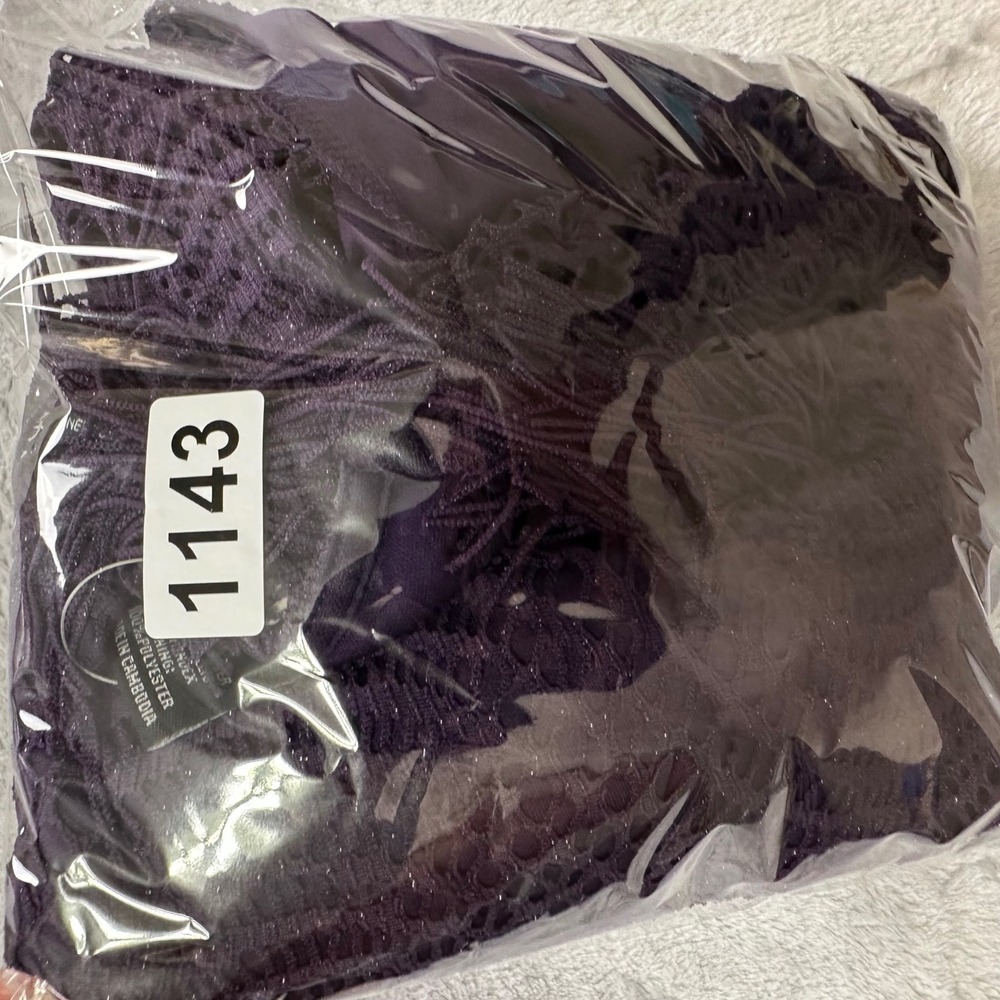 New Directions Tunic Top Women Plus 1X Purple Metallic Crochet Fringe Whimsigoth - Picture 9 of 9